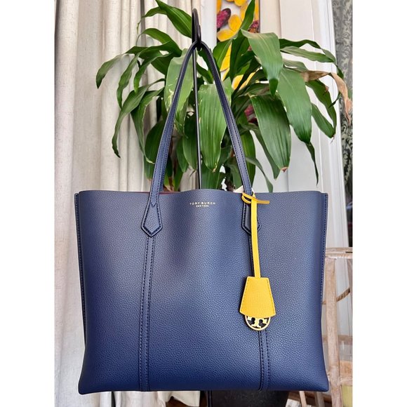 ♦️AUTHENTIC TORY BURCH NAVY BLUE PERRY TOTE/HANDBAG - Picture 14 of 14